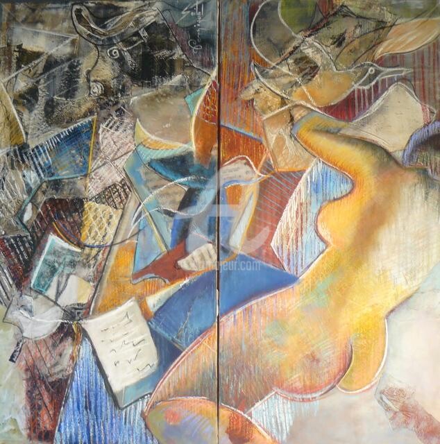Peinture intitulée "EN VOLEE" par Véronique Soitel, Œuvre d'art originale