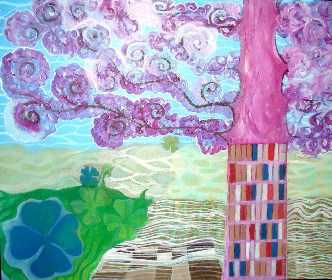 Painting titled "TREE" by Maruz, Original Artwork, Oil