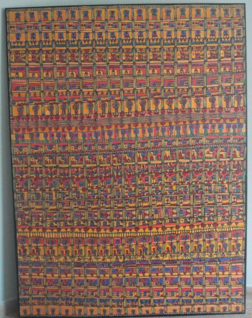 Schilderij getiteld "las huellas del fut…" door Muniek, Origineel Kunstwerk, Acryl