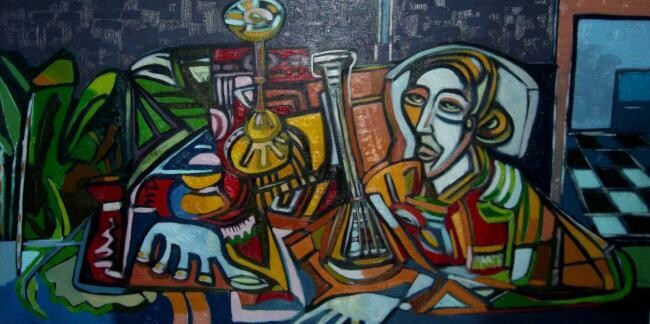 Painting titled ""29 avril 2012"" by Frédérique Manley, Original Artwork, Oil