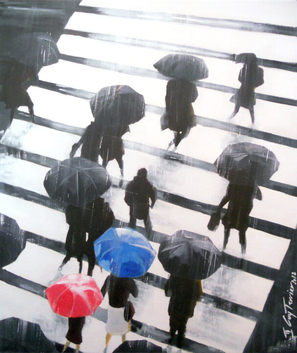 Painting titled "Tokyo, le passage p…" by Guy Terrier, Original Artwork, Acrylic