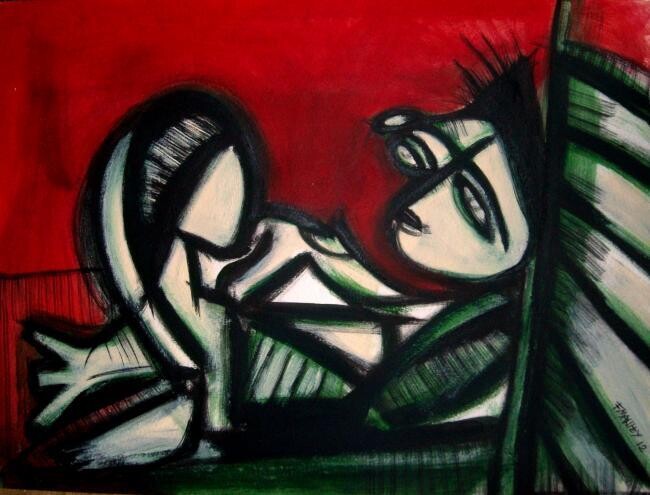 Painting titled ""la sieste"" by Frédérique Manley, Original Artwork