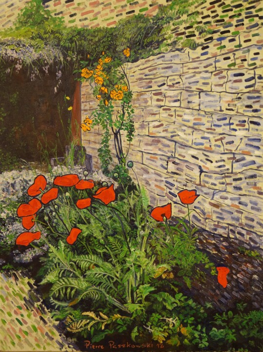 Peinture intitulée "coquelicots 3" par Pierre Paszkowski, Œuvre d'art originale, Huile