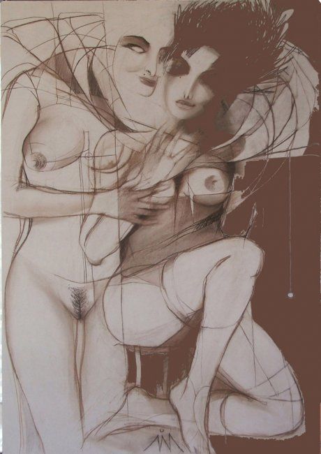 Drawing titled "intrigue" by Kravitz, Original Artwork, Other