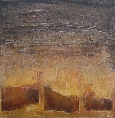 Painting titled "technique mixte sur…" by Isabelle Corthay, Original Artwork, Oil Mounted on Wood Stretcher frame