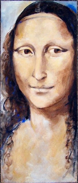 Peinture intitulée "bien connue Joconde…" par Anne-Frédérique Ferret, Œuvre d'art originale, Huile