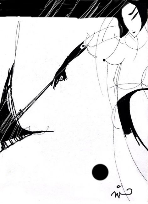 Drawing titled "Katrin. tornado" by Kravitz, Original Artwork, Other