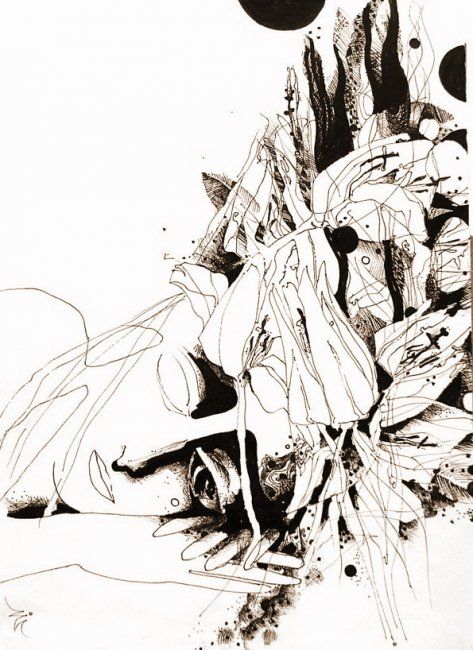 Drawing titled "The wild Garden" by Kravitz, Original Artwork, Other