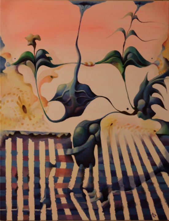 Painting titled "Stripes - Полоски" by Victor X, Original Artwork, Oil