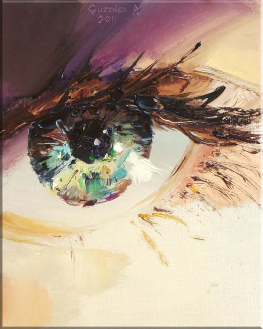 Painting titled "Twinkling Eyes 2" by Pavel Guzenko, Original Artwork, Oil