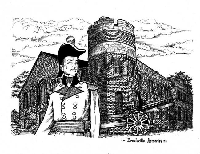 Drawing titled "Armories Brockville" by Cullen, Original Artwork, Other