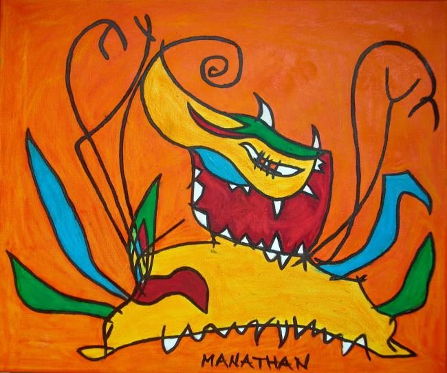 Painting titled "Monster 2" by Nathalia Chipilova, Original Artwork, Oil