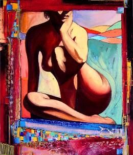 Peinture intitulée "En attendant..." par Catherine Suchocka, Œuvre d'art originale