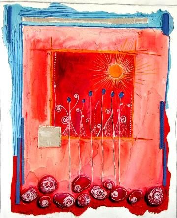 Peinture intitulée "Au soleil" par Catherine Suchocka, Œuvre d'art originale