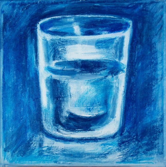 Painting titled "Verre d'eau 35" by Nathalia Chipilova, Original Artwork, Oil