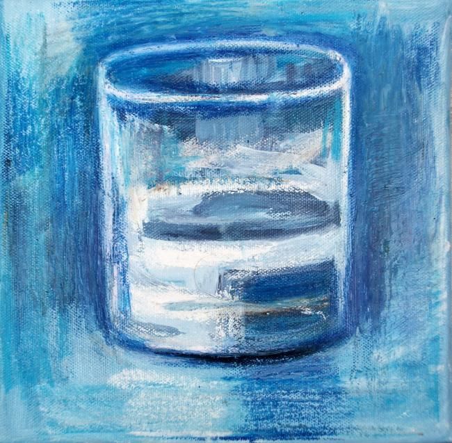 Peinture intitulée "Verre d'eau 97" par Nathalia Chipilova, Œuvre d'art originale, Huile