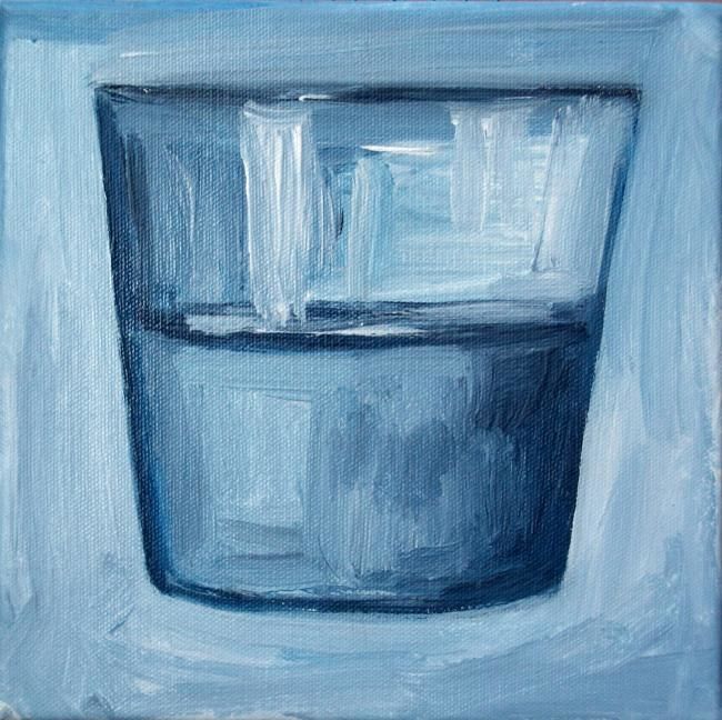 Painting titled "Verre d'eau 41" by Nathalia Chipilova, Original Artwork, Oil