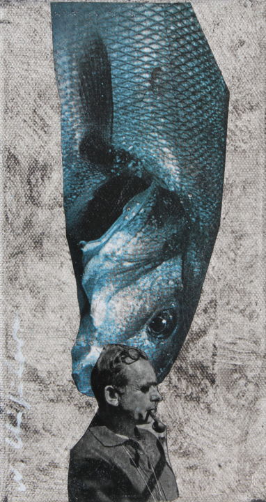 Clouzot fish Collages, 7,9x4,7 in