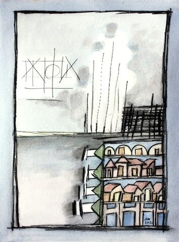Malerei mit dem Titel "Pollution" von Delphine Mabed, Original-Kunstwerk, Öl