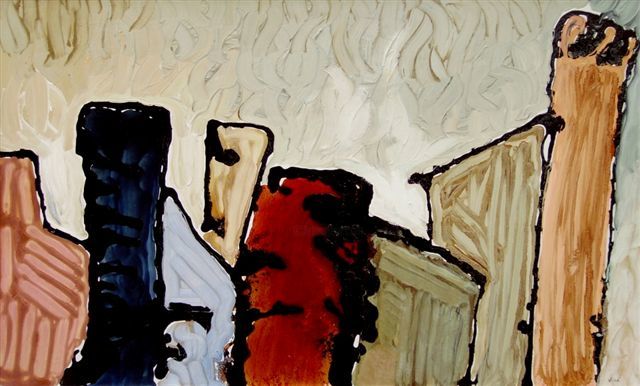 Pittura intitolato "Agglomerato" da Vidà, Opera d'arte originale