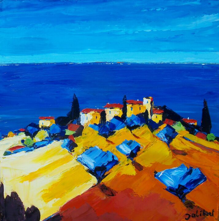 Peinture intitulée "Vue sur le large" par Francis Jalibert, Œuvre d'art originale, Huile Monté sur Châssis en bois