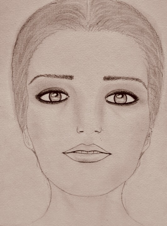 Mélancolie, portrait 图画, 12.6x9.5 in