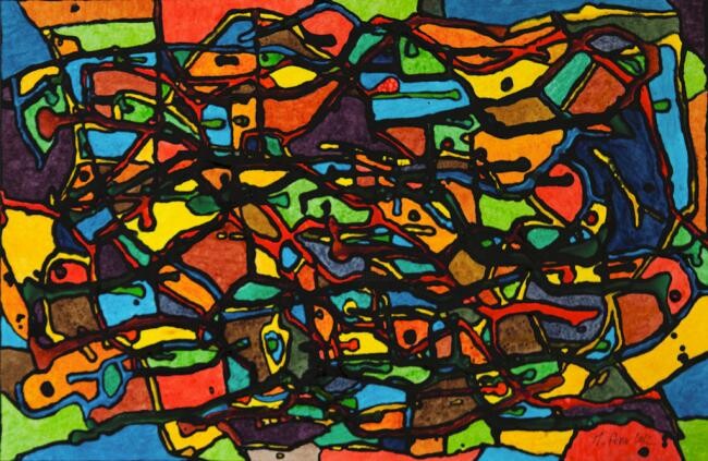 Peinture intitulée "ENC-2012-002" par Michael Peron, Œuvre d'art originale