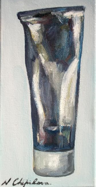 Painting titled "Tube 2" by Nathalia Chipilova, Original Artwork, Oil