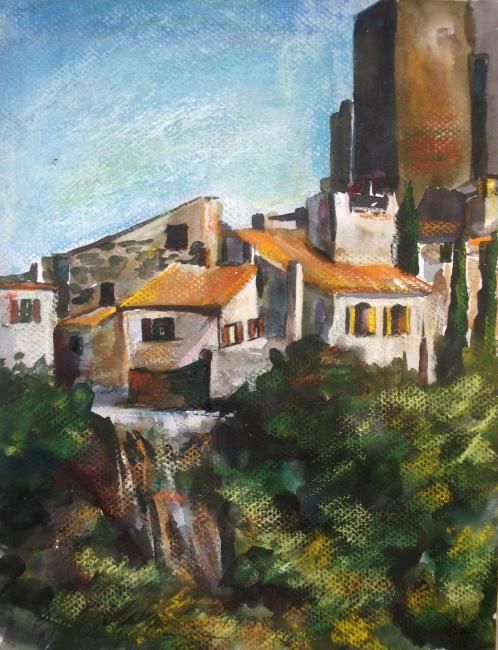 Peinture intitulée "Evenos" par Nathalia Chipilova, Œuvre d'art originale, Aquarelle