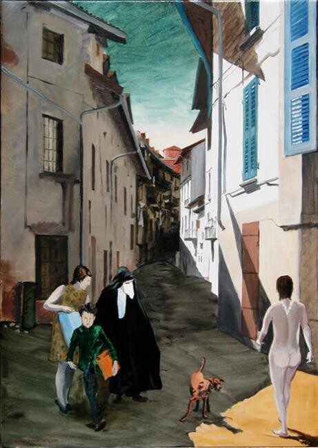 Peinture intitulée "LE MYSTERE DE LA NE…" par Gilles Chambon, Œuvre d'art originale, Huile