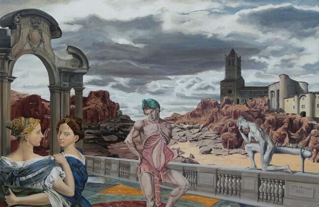 Peinture intitulée "Autopsie d'un désir…" par Gilles Chambon, Œuvre d'art originale, Huile
