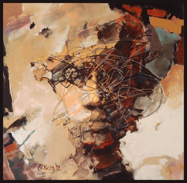 Malerei mit dem Titel "Undertone VII" von Grzegorz Rekas, Original-Kunstwerk, Öl