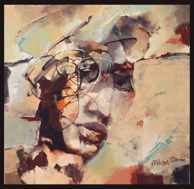 Malerei mit dem Titel "Undertone VIX" von Grzegorz Rekas, Original-Kunstwerk