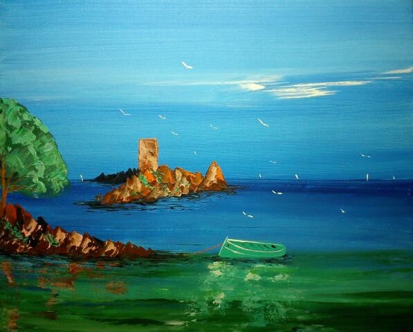 Painting titled "ile d or" by Frederic Dupuy, Original Artwork