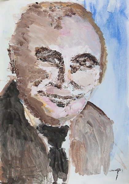 绘画 标题为“Clive James Portrait” 由Terri, 原创艺术品, 油