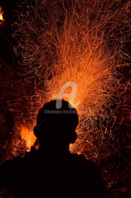 Photography titled "fire sparkles02" by Kishore Singh, Original Artwork
