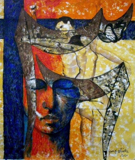 Painting titled "awaguon 5 series b…" by Yousuf Sheikh, Original Artwork