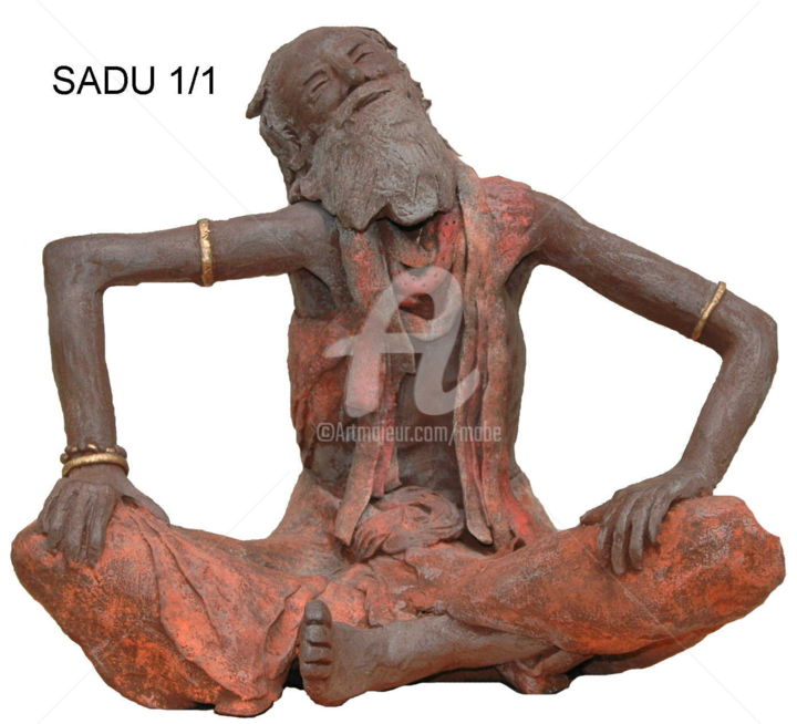 Sadu oeuvre originale 雕塑, 7.9x9.8 in