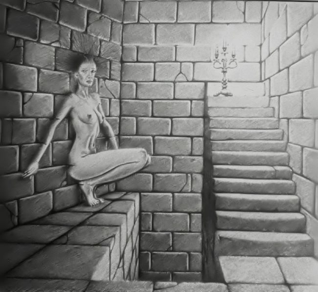 AU BOUT DE LA NUIT 图画, 12.8x13.8 in
