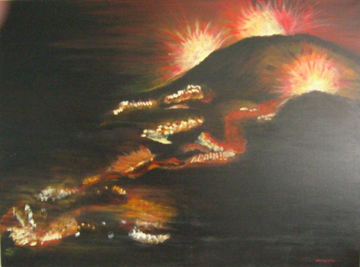 Schilderij getiteld "EXPLOSION" door Dany Champeme, Origineel Kunstwerk, Olie