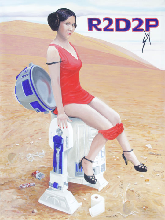 Painting titled "R2D2P (Oil on canva…" by Sly Art, Original Artwork, Oil