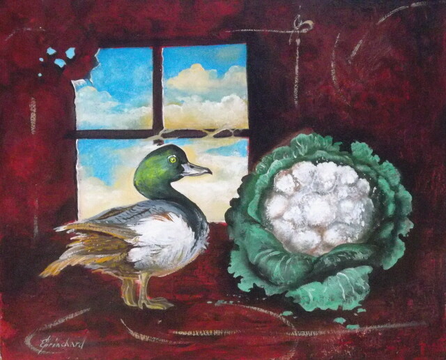 Canard 绘画, 18.1x21.7 in
