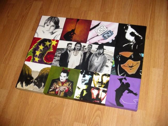 Painting titled "U2 Montage" by Paul Sabine, Original Artwork, Oil