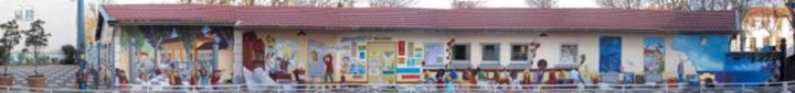 Peinture intitulée "GROUPE SCOLAIRE ANT…" par Nessé, Œuvre d'art originale