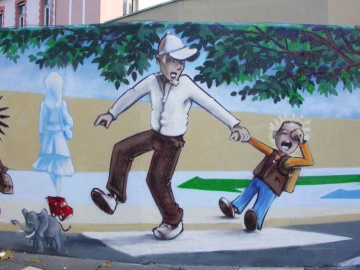 Peinture intitulée "GROUPE SCOLAIRE ANT…" par Nessé, Œuvre d'art originale