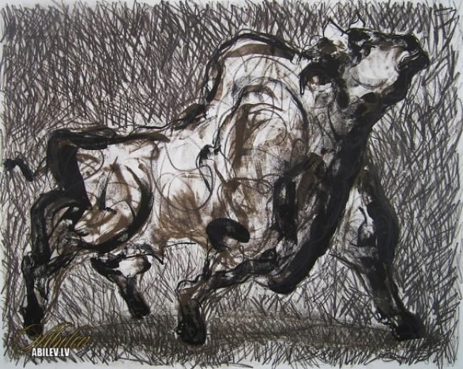 "Bullis" başlıklı Baskıresim Ilona Abileva tarafından, Orijinal sanat