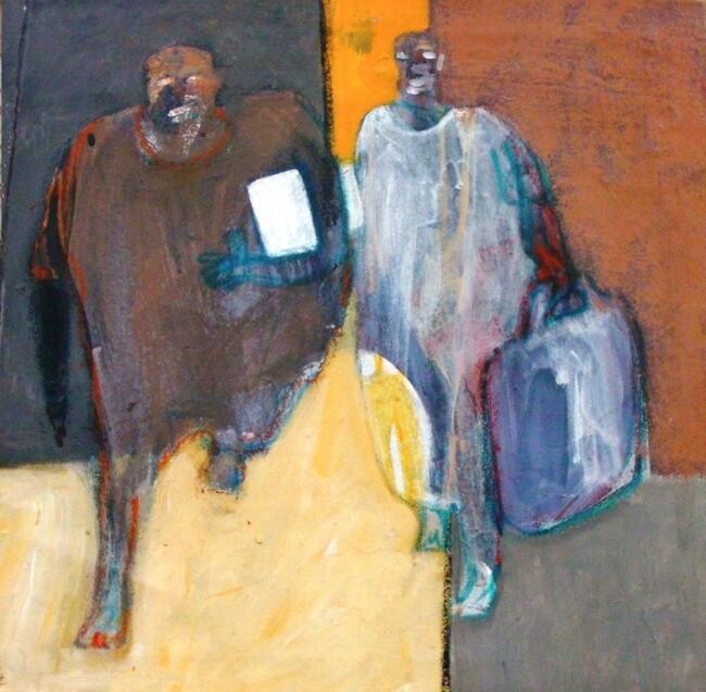 de retoure 绘画, 15.8x15.8 in
