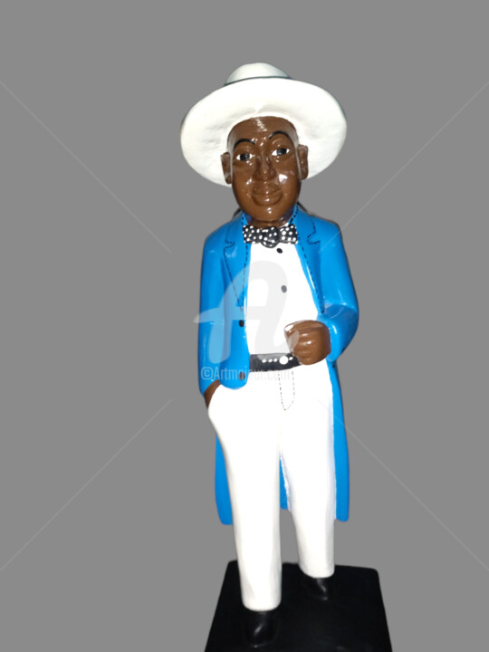 Statuette Colon d'Afrique art déco 雕塑, 21.7x3.5 in