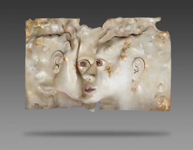 Sculpture intitulée "Tête Plate" par Sak, Œuvre d'art originale