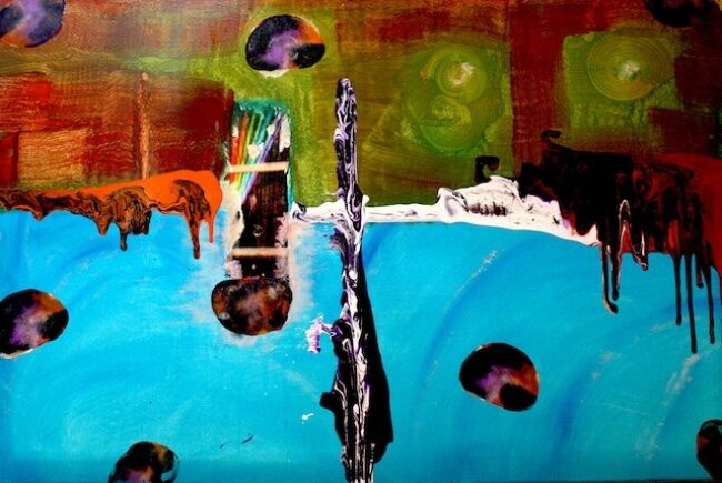 Peinture intitulée "Fossile" par Emma Laroche, Œuvre d'art originale, Huile
